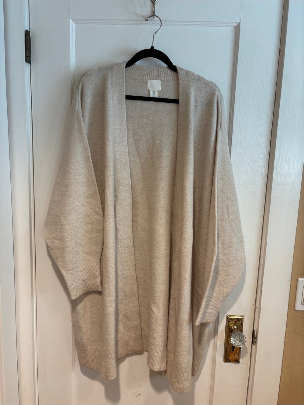 H&M Cream Open-Front Oversized Cardigan XXL